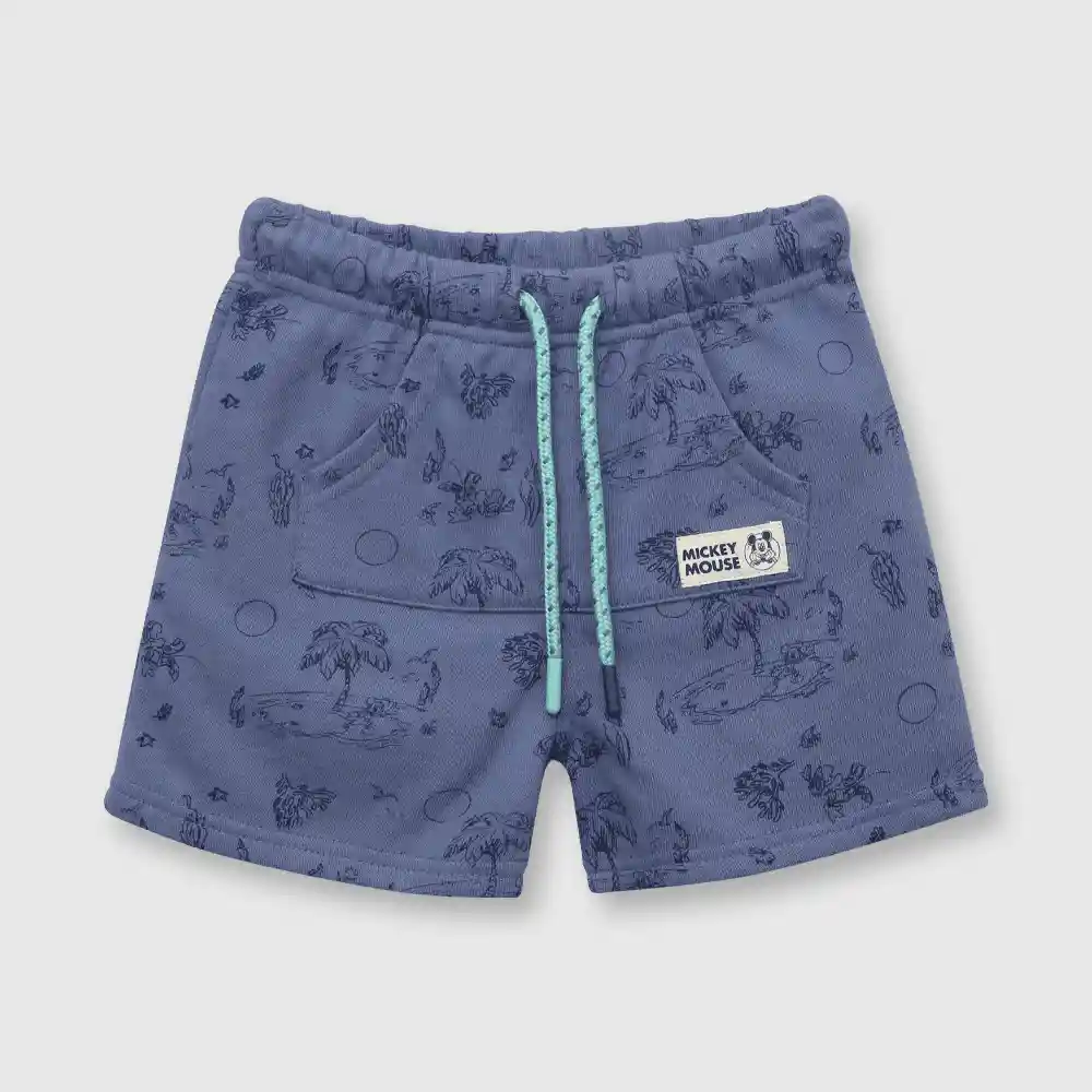 Bermuda Mickey De Bebé Niño Azul Talla 36m