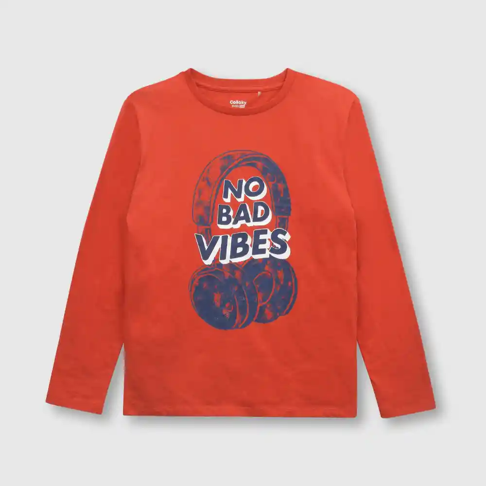 Polera Vibes Para Niño Rojo Talla 10a