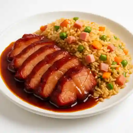 Cerdo cantonés con arroz chino v