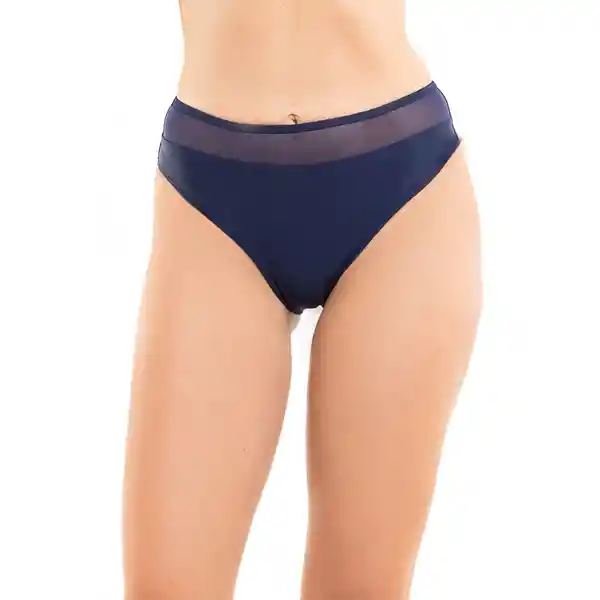 Bikini Calzón Con Transparencia Azul Marino Talla XL Samia