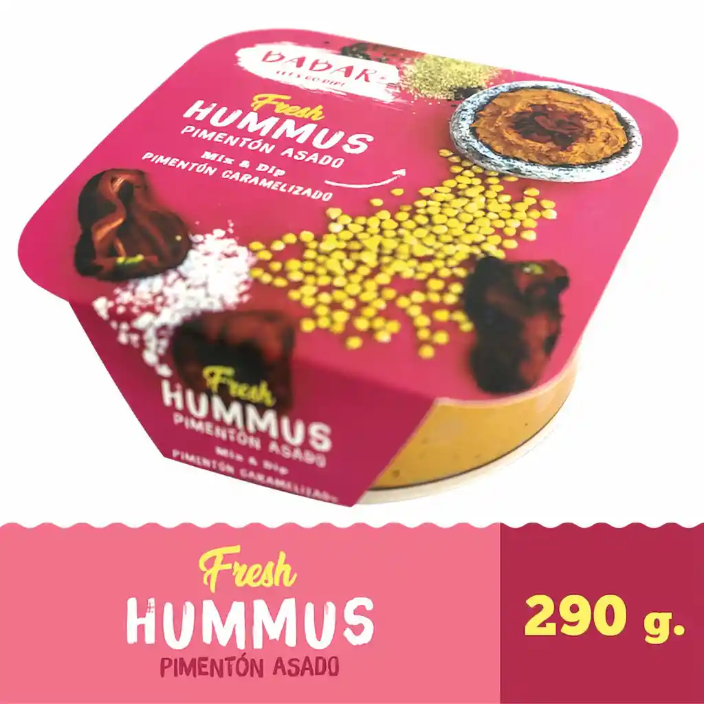 Babar Hummus Mix de Pimientos Asados y Pimientos Caramelizados