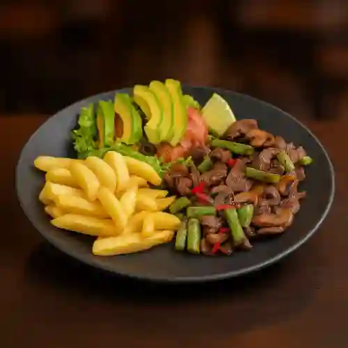 Carne Salteada con Champiñones + Bebidas