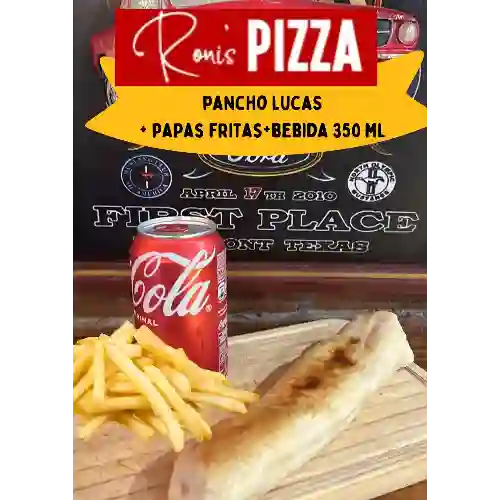 Pancho Lucas + Bebida + Papas Fritas