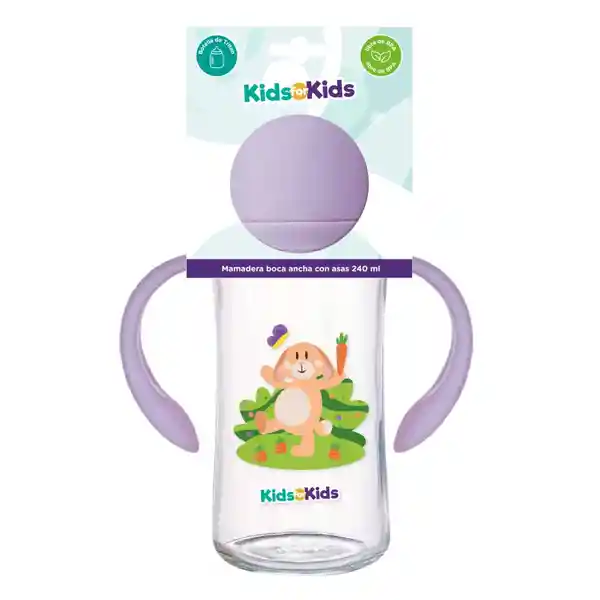 Kids For Kids Mamadera Boca Ancha Con Asas 240 mL