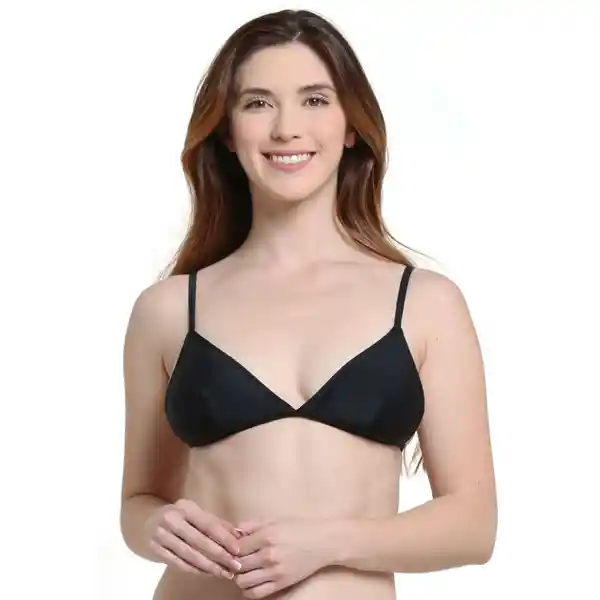 Bikini Triángulo Tirantes Ajustables Negro Talla L Samia