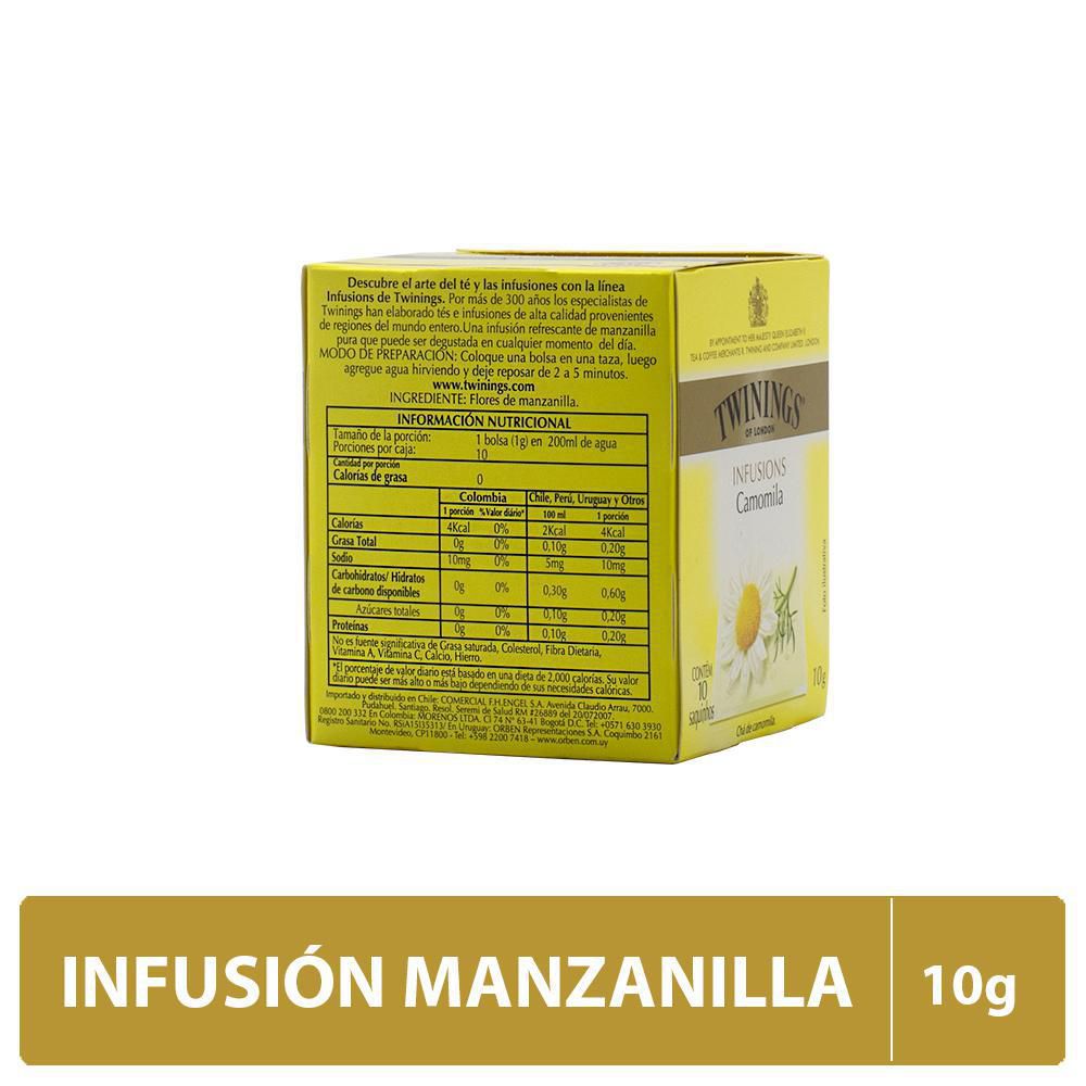 Infusión Twinings Manzanilla 10 bolsitas 10 g