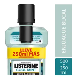 Listerine Enjuague Bucal Cool Mint Zero Alcohol 