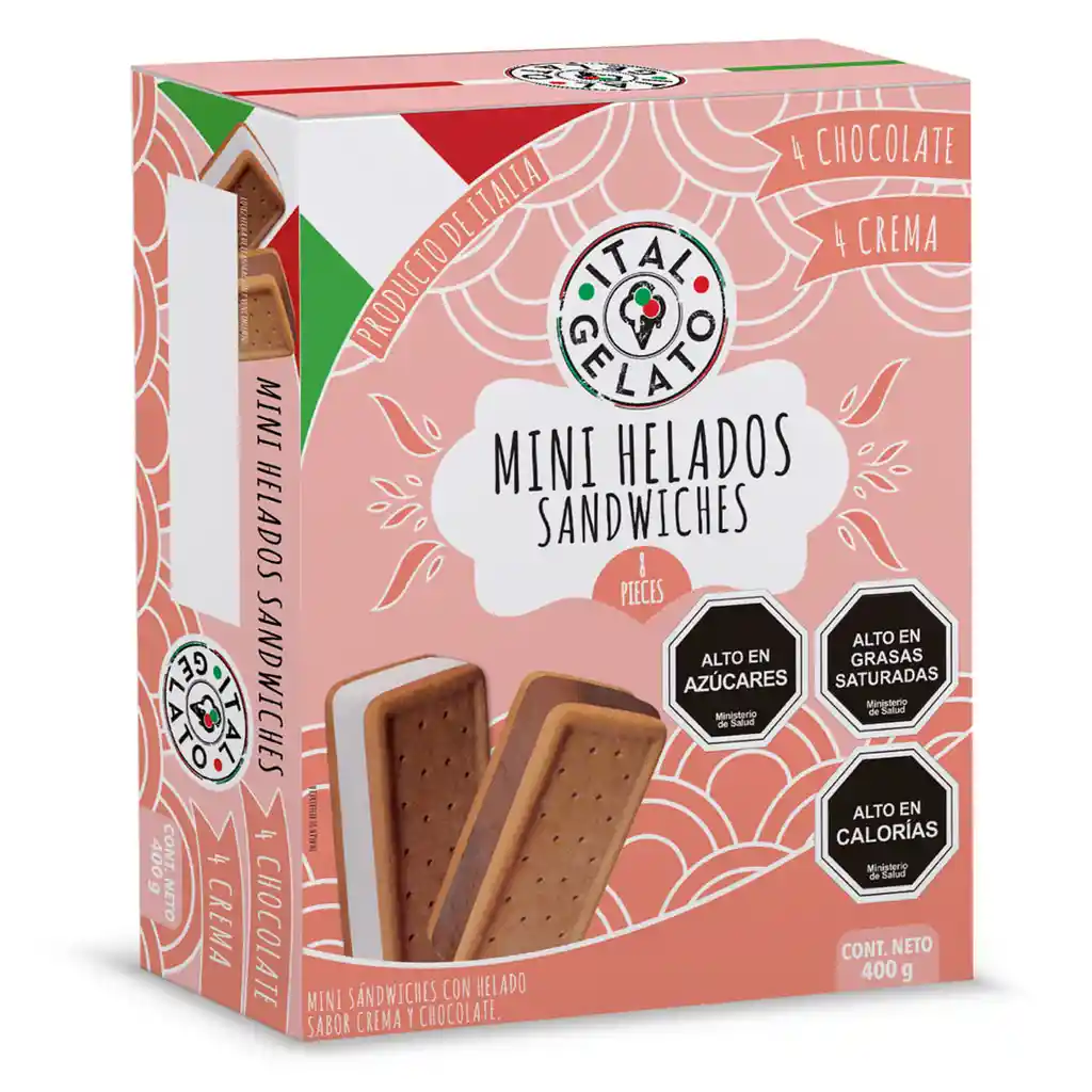 Mini helados sandwich multipack 8 un. 400 g