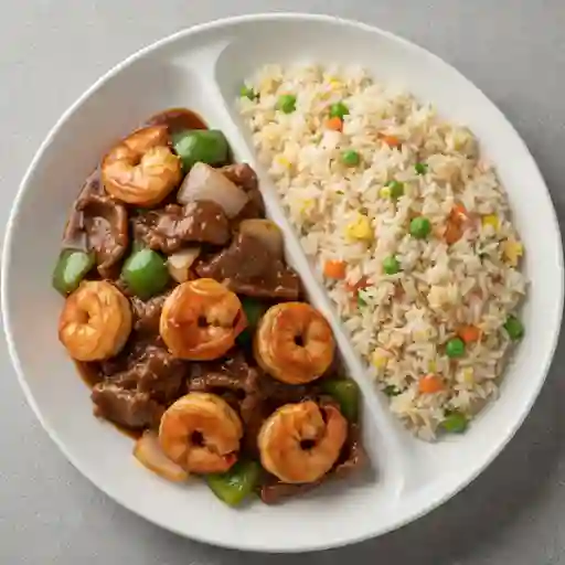 Carne o pollo con camarón