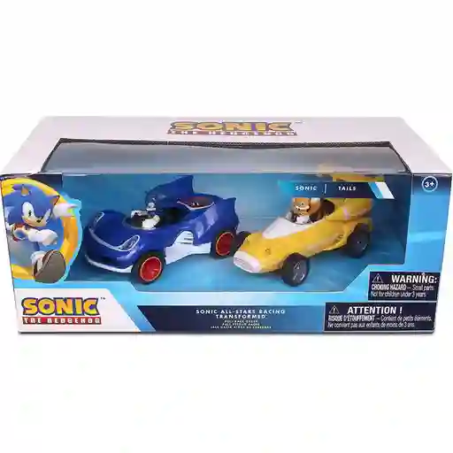 Sonic Pack Autos Pull Back Sonic y Tails 10 cm