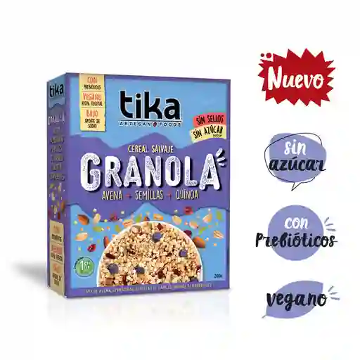Tika Cereal Salvaje Granola Avena - Semillas - Quinoa 200G