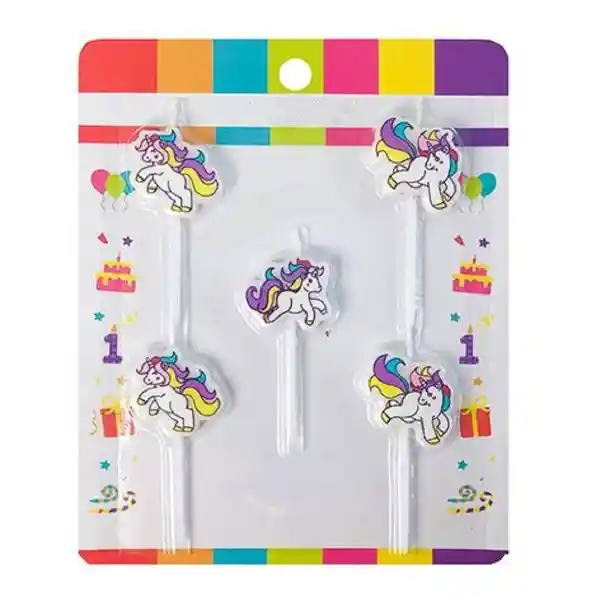 Vela Unicornio Picks Surtidos