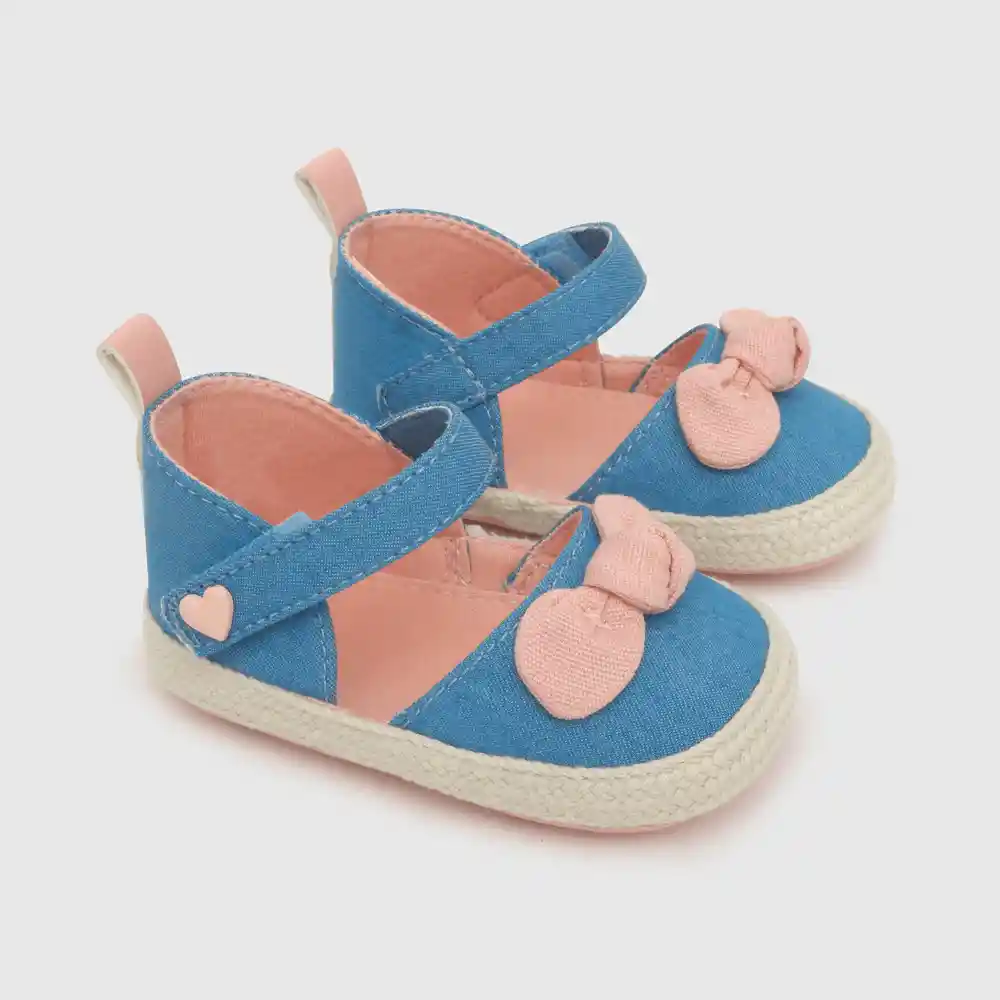 Alpargatas Con Velcro Para Niña Azul Talla 16