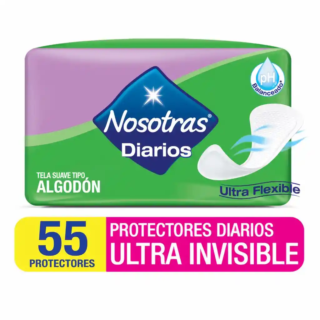 Nosotras Protector Diario Corto Ultra Invisible Ultra Flexible