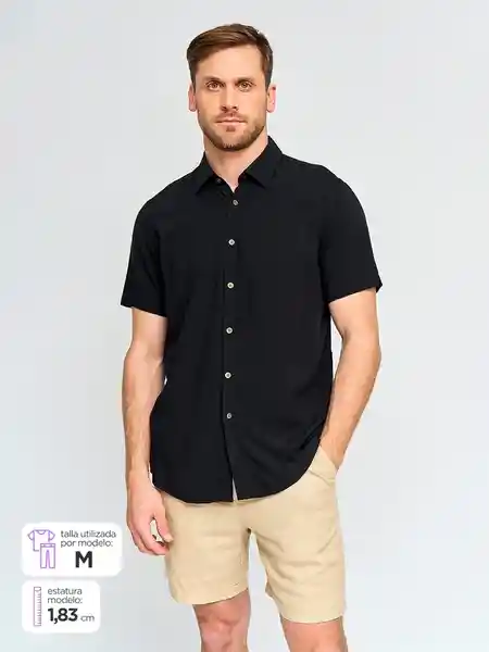 Kenneth Stevens Camisa Manga Corta Vis Evaristo Negro XL SS25