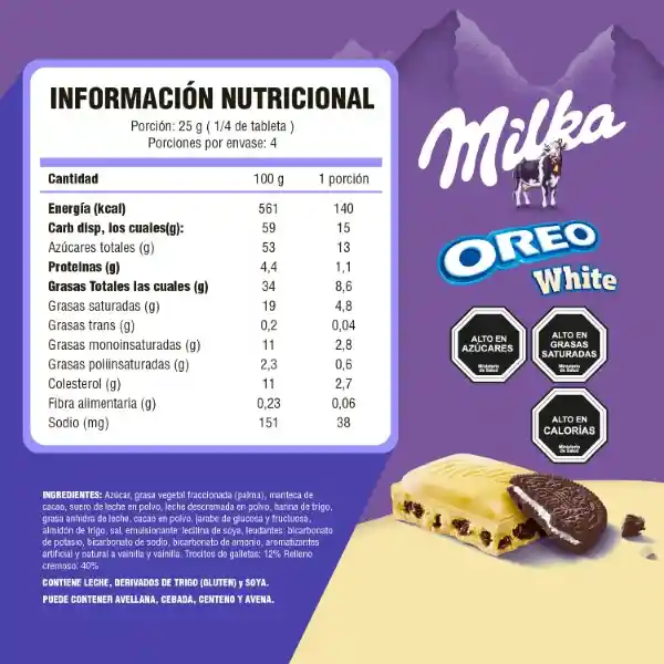 Oreo Milka Chocolate Blanco Con Trocitos De