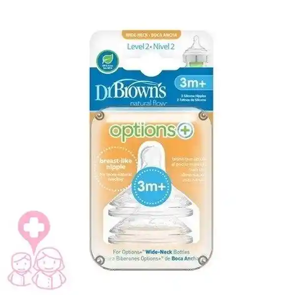 Dr. Browns Tetina Boca Ancha Options+ 3M+ WN2201