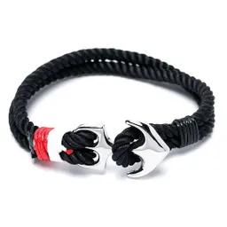 Pulsera de Ancla Cuerda Negro Náutica