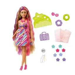 Barbie Set Muñeca Totally Hair Castaño HCM87