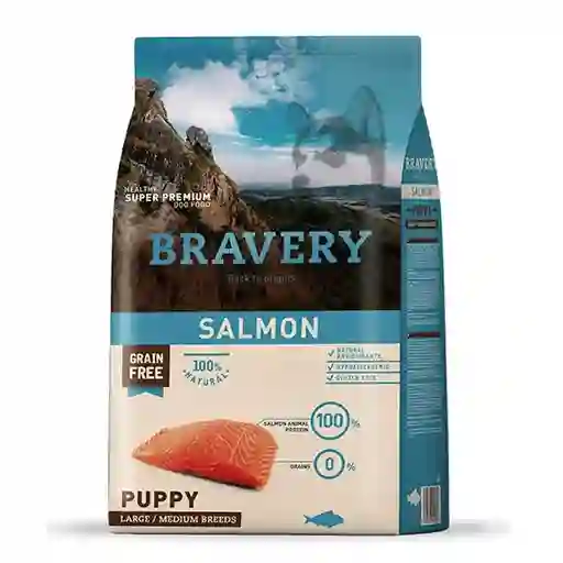 Bravery Alimento para Perro Cachorro Sabor Salmón 
