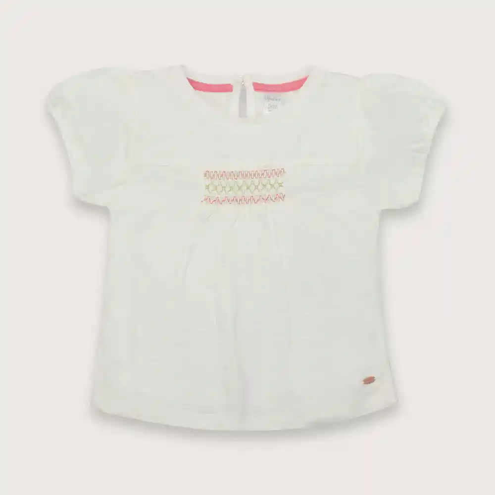 Polera De Manga Corta Tipo Princesa Niño Blanco Talla 4a