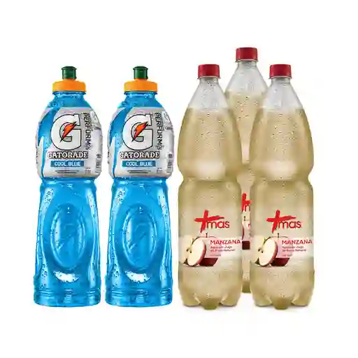 Combo Gatorade Bebida Hidratante Cool Blue Mas Agua Con Jugo de