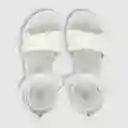 Sandalias Hebilla Doble Ajuste De Niña Blanco Talla 32