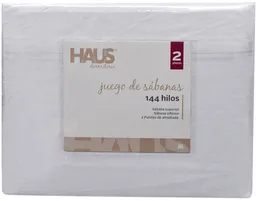 Sábana 144 Hilos Blanca 2 Plazas