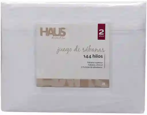 Sábana 144 Hilos Blanca 2 Plazas