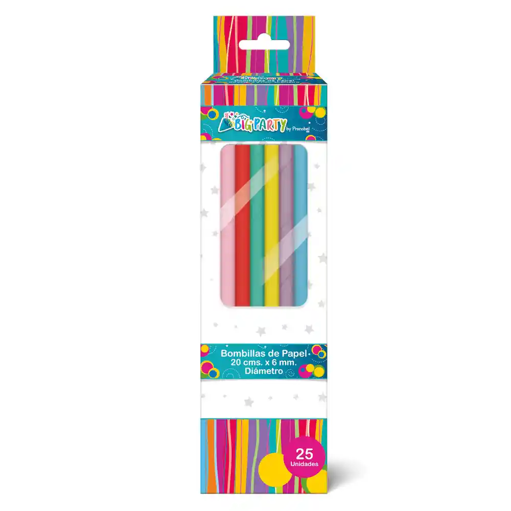Big Party Bombilla Papel Colores