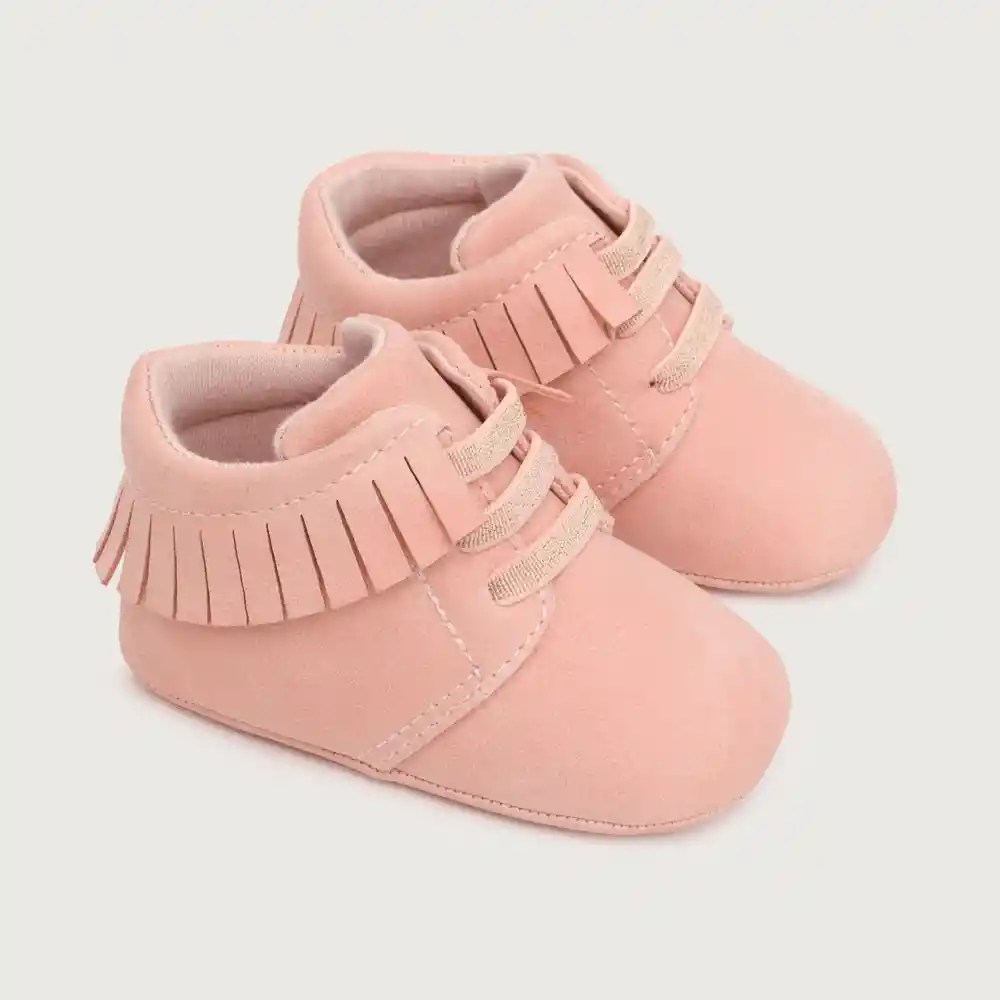 Botines Niña Con Flecos Rosado Talla 18