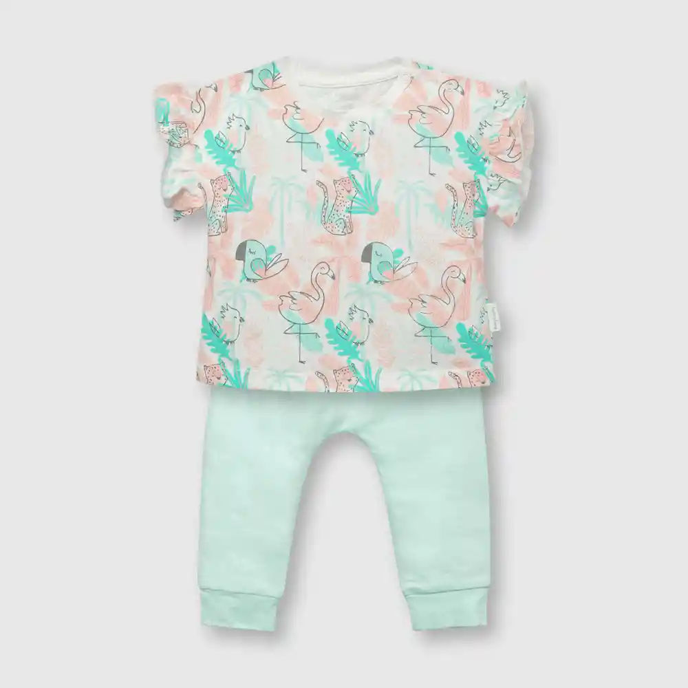 Enterizo Clemente De Safari Bebé Niña Blanco Talla 0/3m