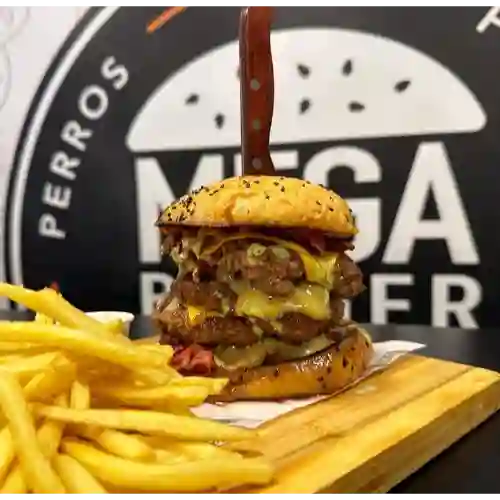 Megabacon Doble + Papas Fritas