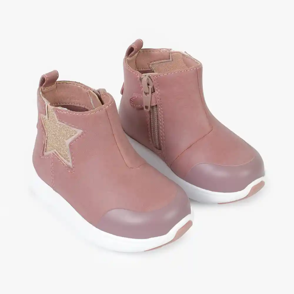 Botín Tipo Chunky Para Niña Morada Talla 18