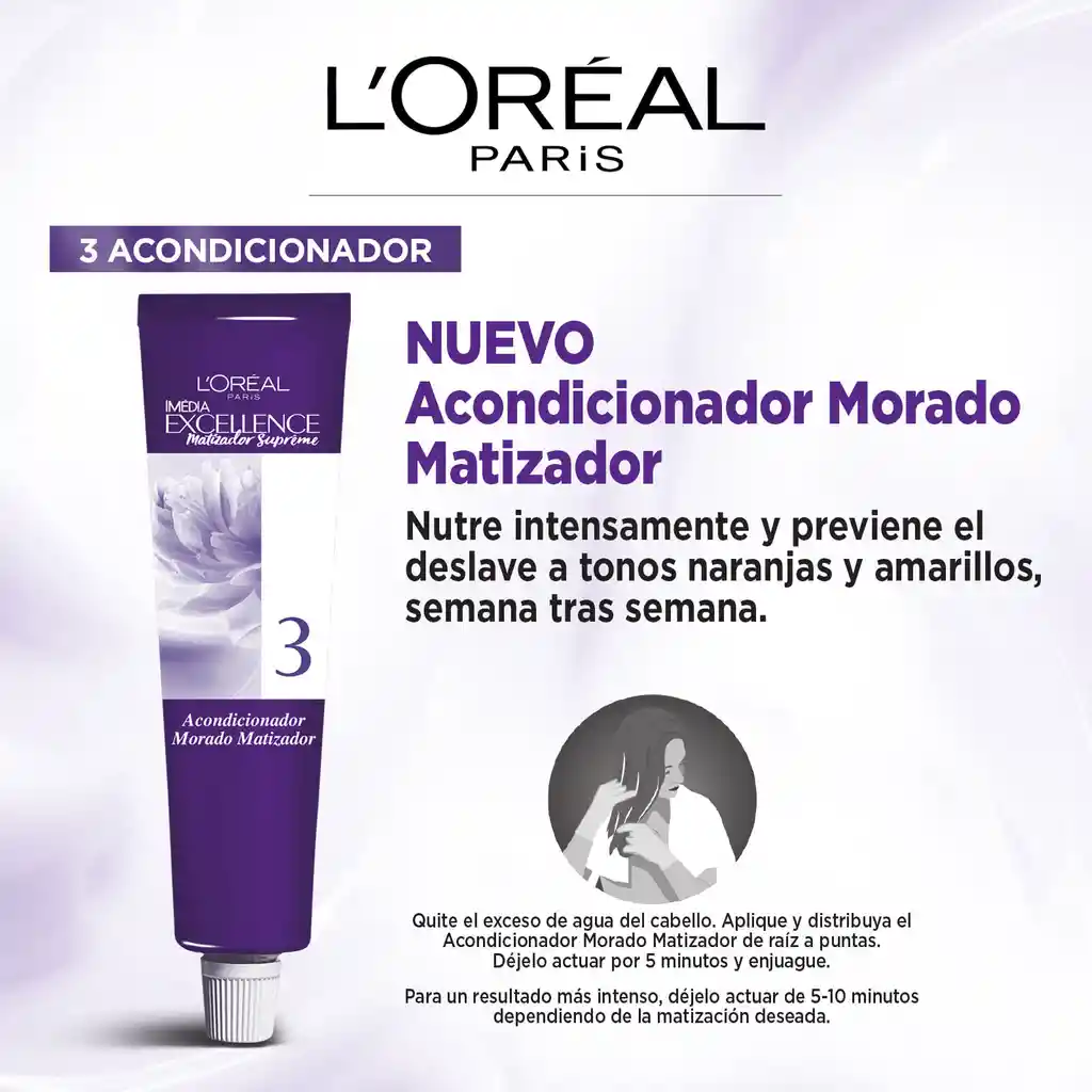  Loreal Paris-Excellence Tinte Para Cabello 6.12 Rubio Oscuro Cenizo Perla  