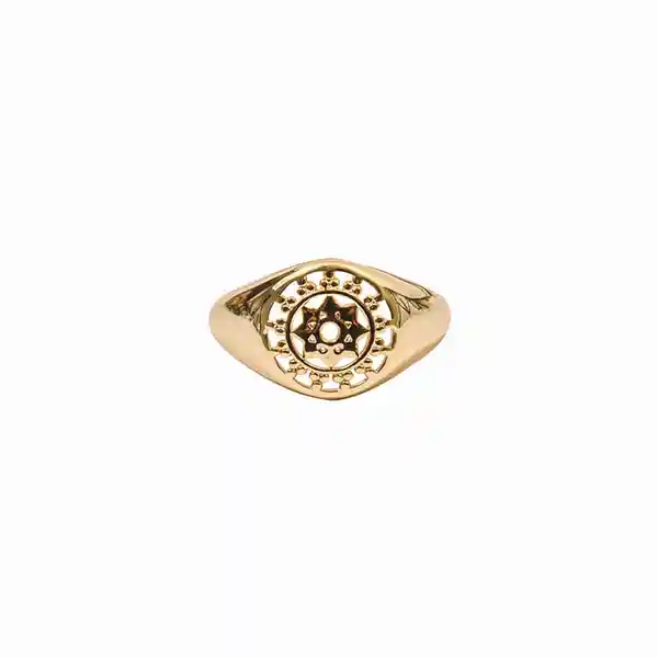 Anillo Mandala Baño de Oro Talla 5 Noa Joyas