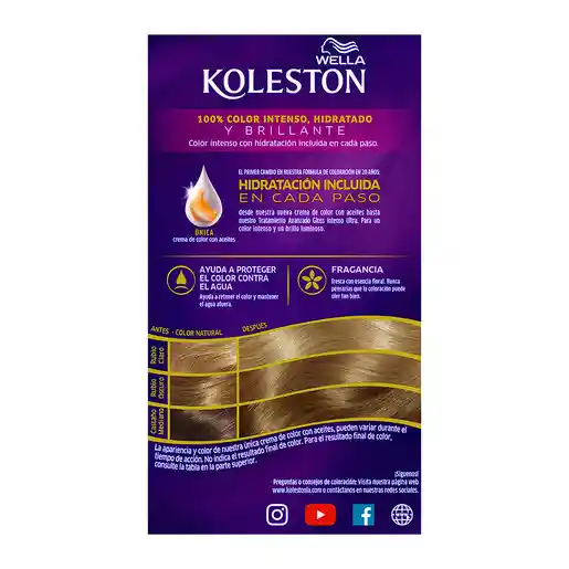 Koleston Tinte Permanente Capilar Tono N°81 Rubio Ceniza Claro 