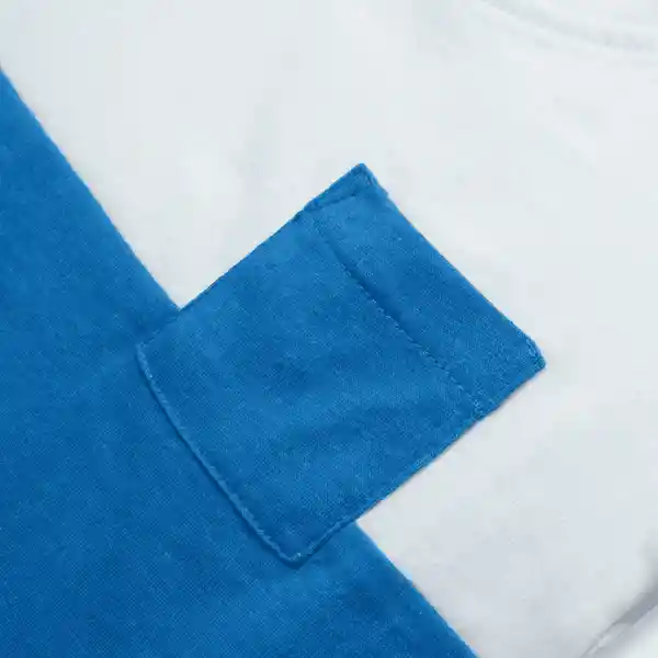 Polera Esencial Manga Corta de Niño Azul Talla 6M Opaline