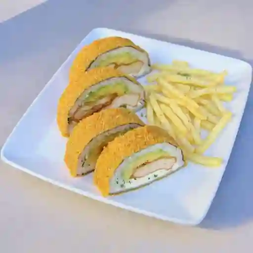 Promo burger delux + papas fritas