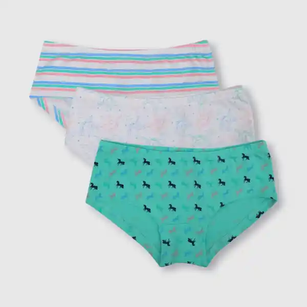 Colloky Pack Calzón Unicornio de Niña Blanco Talla 2A