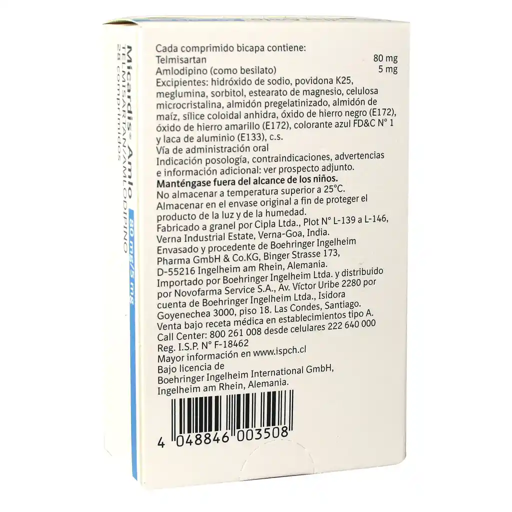 Micardis Hipotensores Amlo 80 5Mg 28