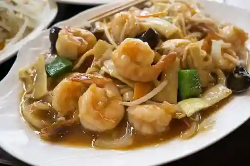 Camarones con bambú