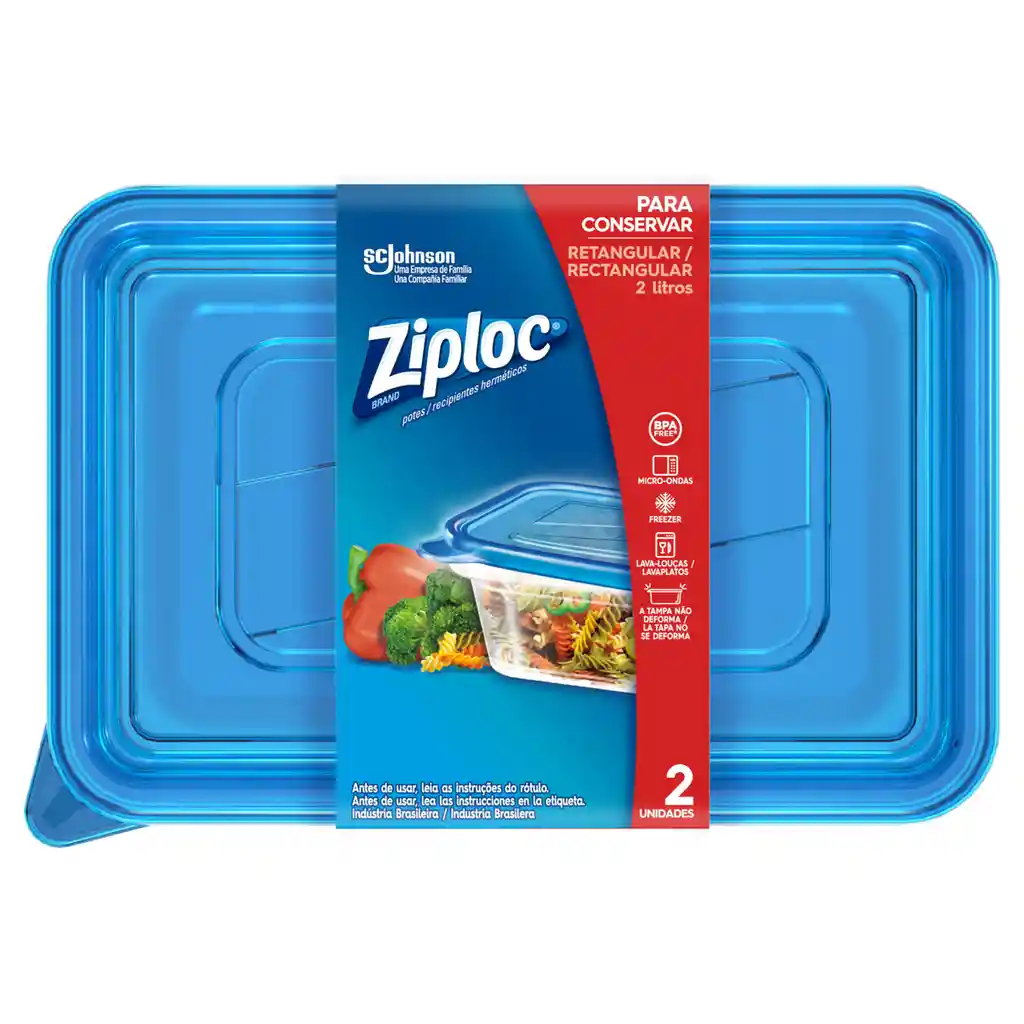 Ziploc Contenedor Hermetico Con Tapa Rectang 2 Un