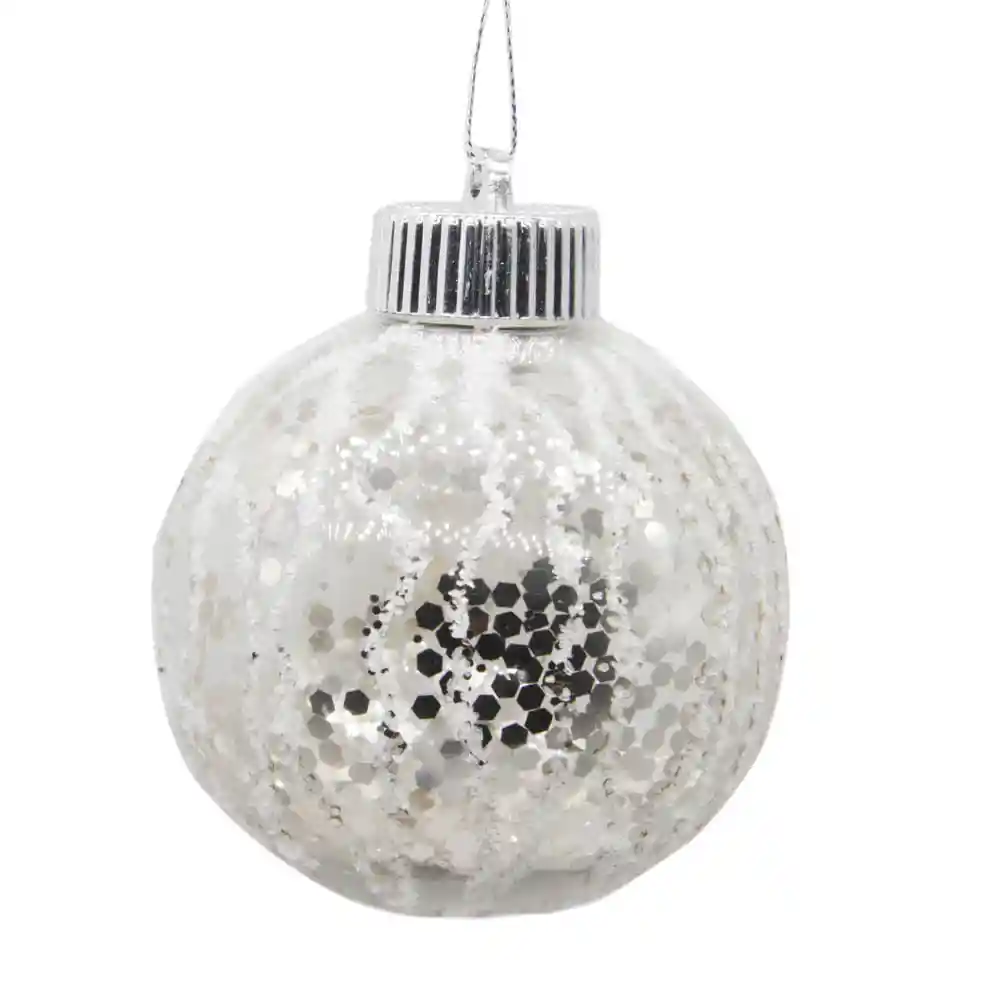 Esfera Krea Transparente Glitter Glam Navidad