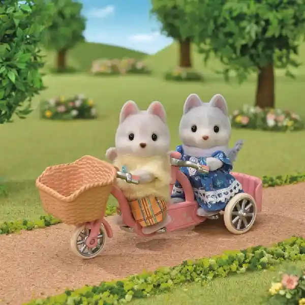 Sylvanian Families Juguete Hermanos Husky en Tándem