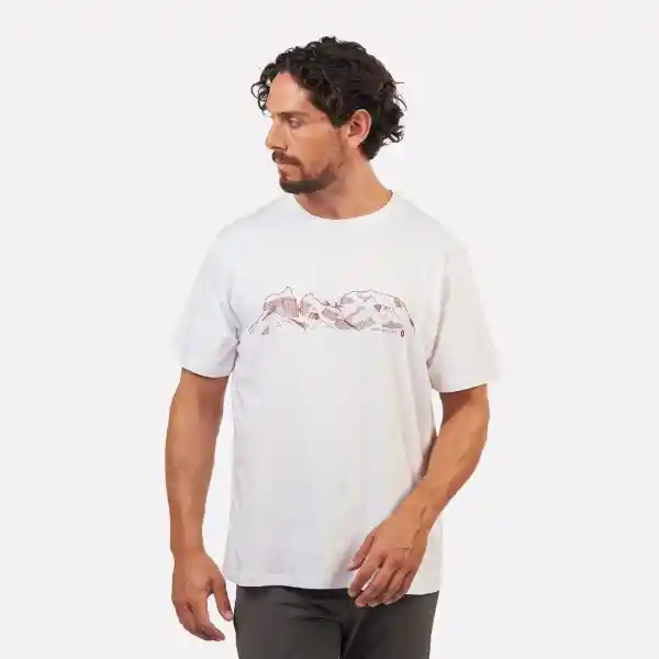 Polera Manga Corta Hombre S Cuernos Del Paine Blanco Atakama Outdoor