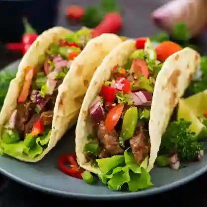 Tacos a la Mexicana de Carne