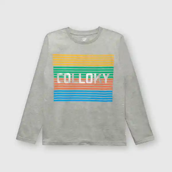 Polera Colloky de Niño Gris Melange Talla 4A Colloky