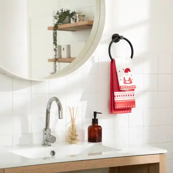 Set de Toalla Algodón Bordado Navidad Casaideas