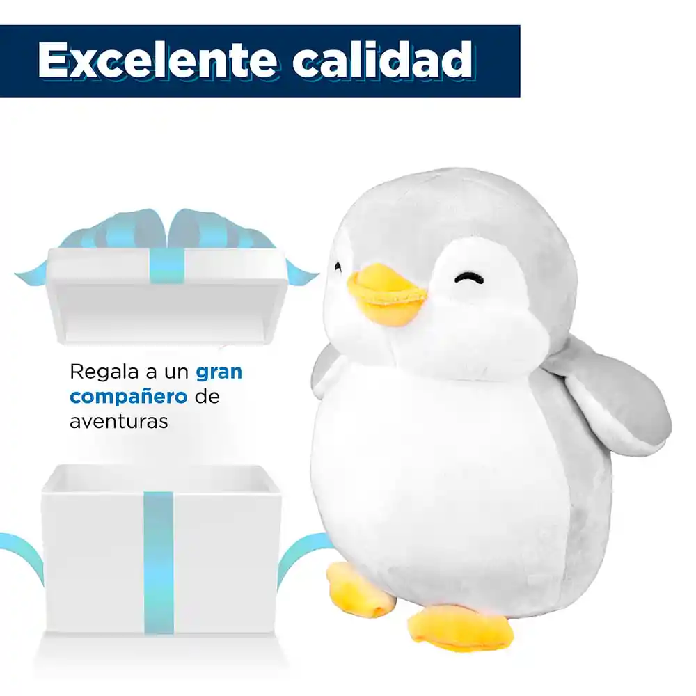 Miniso Peluche De Pingüino Color Gris